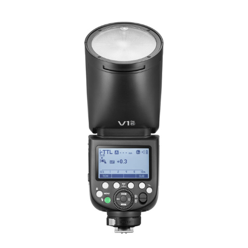 Godox V1 Pro – Round‑Head 76 Ws TTL On‑Camera Flash with Detachable Sub‑Flash