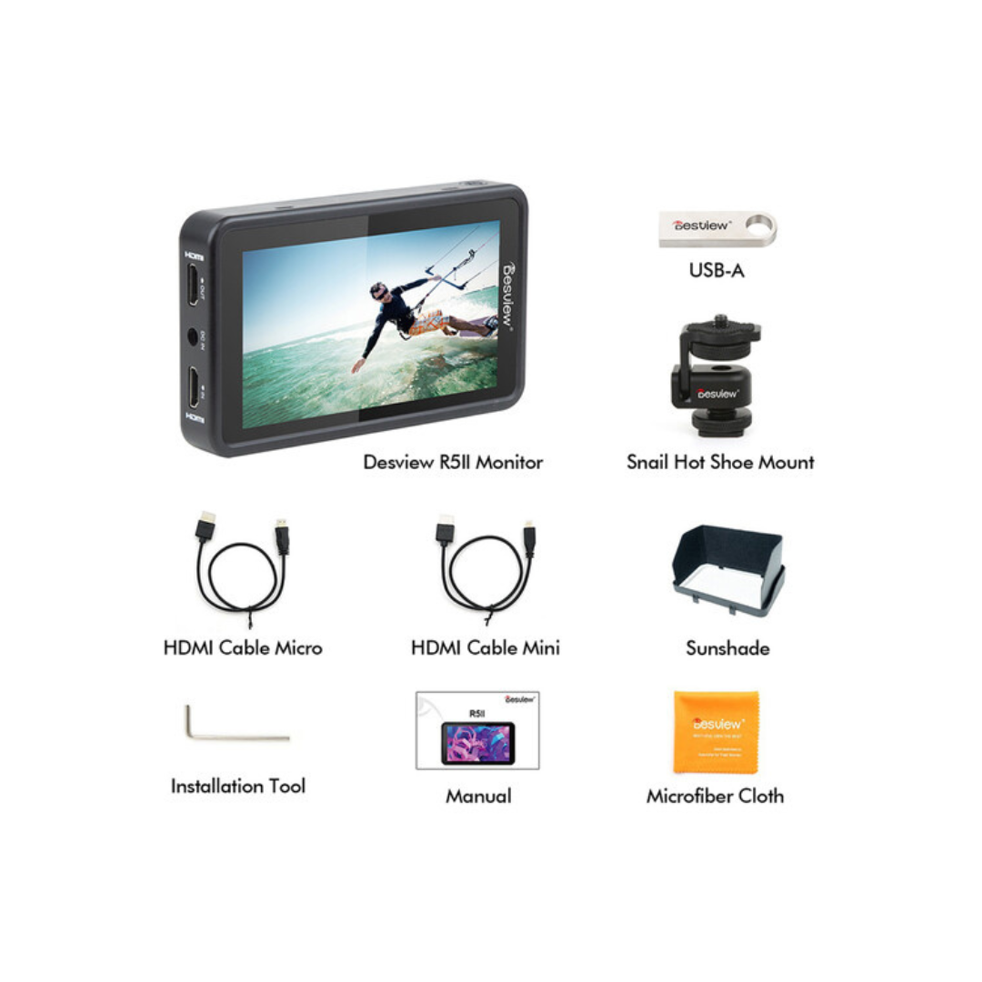 Desview R5 II 5.5″ On‑Camera Touchscreen Monitor – 4K HDMI, 800 nits - Image 4