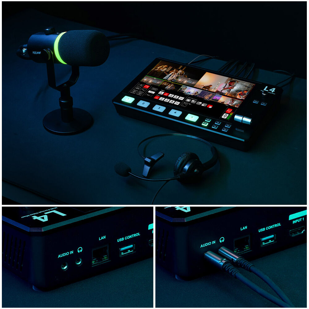 FeelWorld L4 HDMI Livestream Switcher with 10.1" LCD Monitor - Image 13