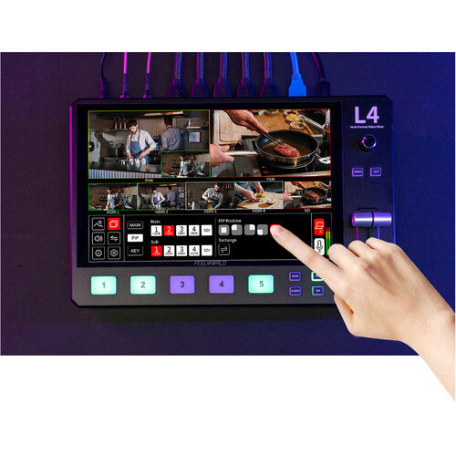 FeelWorld L4 HDMI Livestream Switcher with 10.1" LCD Monitor - Image 10