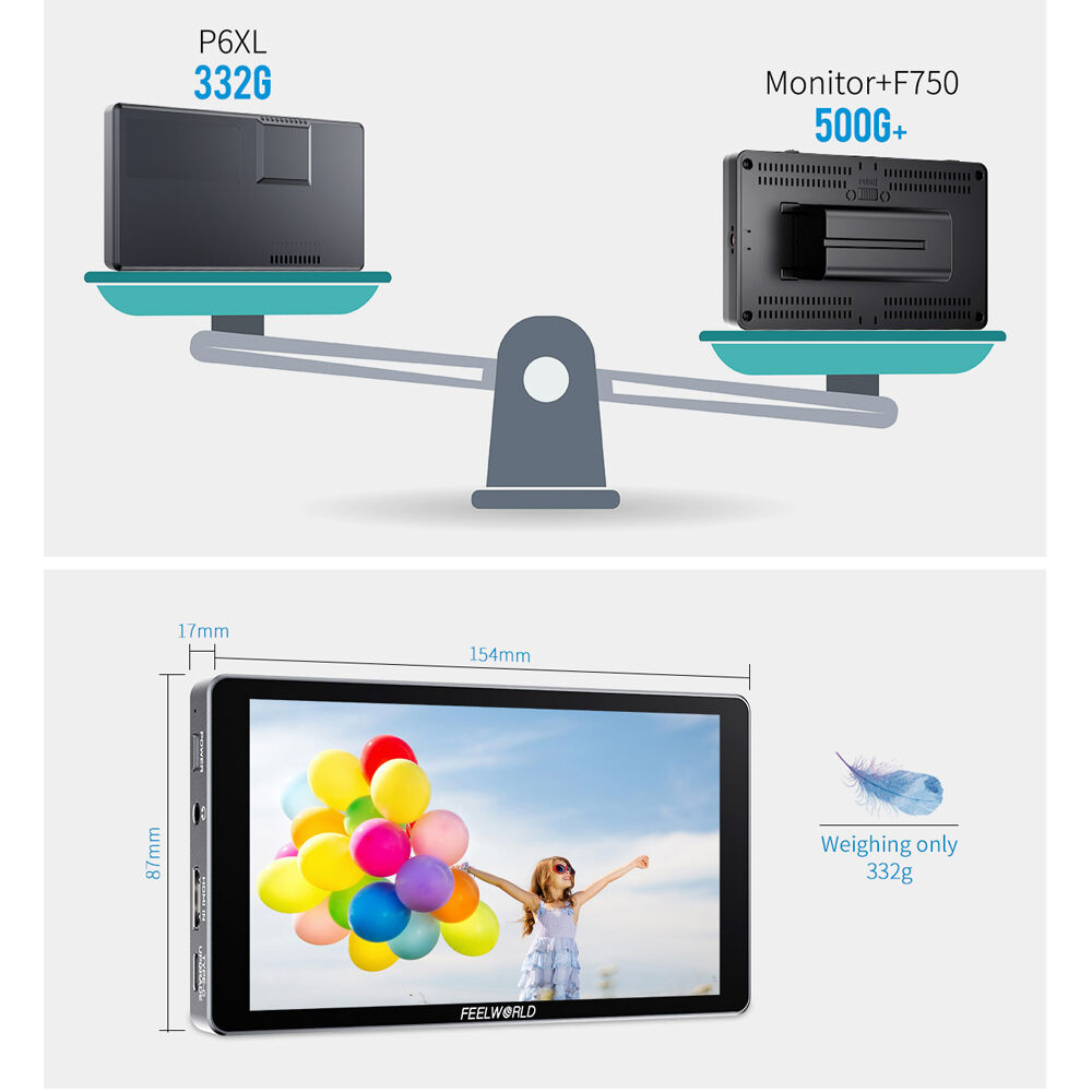 FeelWorld P6XL 6" On-Camera Field Monitor with Built-In Battery - Image 11