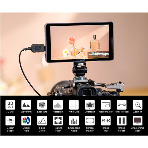 FeelWorld P6XL 6" On-Camera Field Monitor with Built-In Battery - Image 12