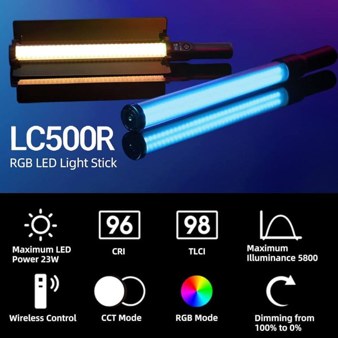 Godox LC500R – 24″ 100 W RGB + CCT LED Light Stick