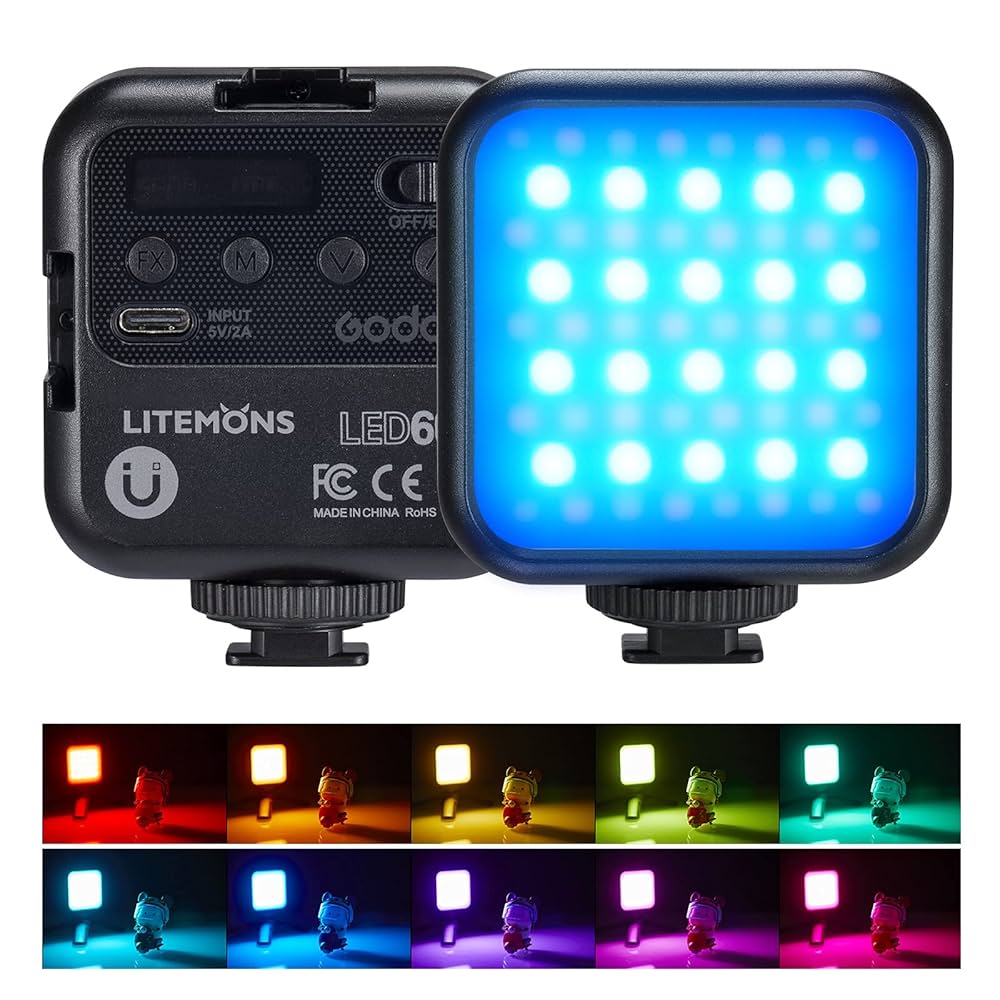 Godox LITEMONS 6R – RGB Pocket-Size LED Light (3200–6500 K + 13 FX Modes)