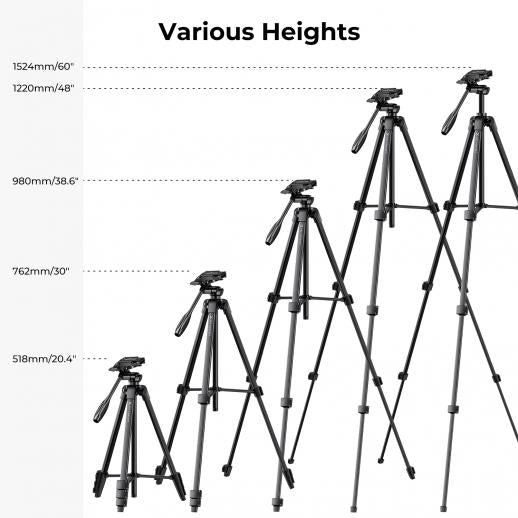 K&F Concept 1.5 m Travel Tripod KF09.125 with Bluetooth Remote - Image 5