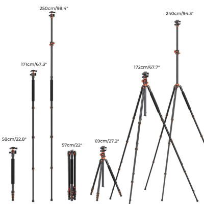 K&F Concept Tripod T25A8+BH28L-KF09.086V2