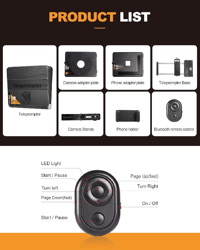LENSGO TC7 II Foldable Teleprompter – Camera & Smartphone - Image 3