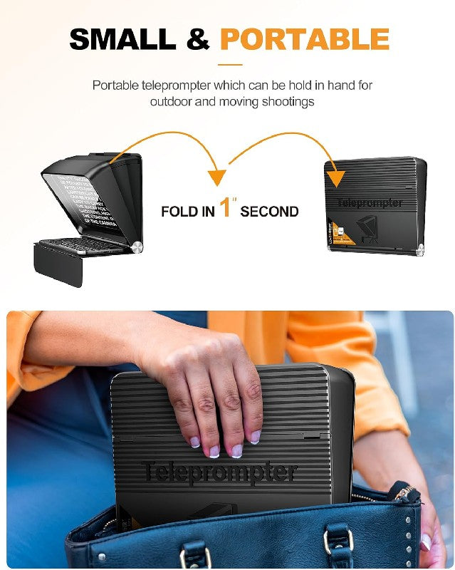LENSGO TC7 II Foldable Teleprompter – Camera & Smartphone - Image 4