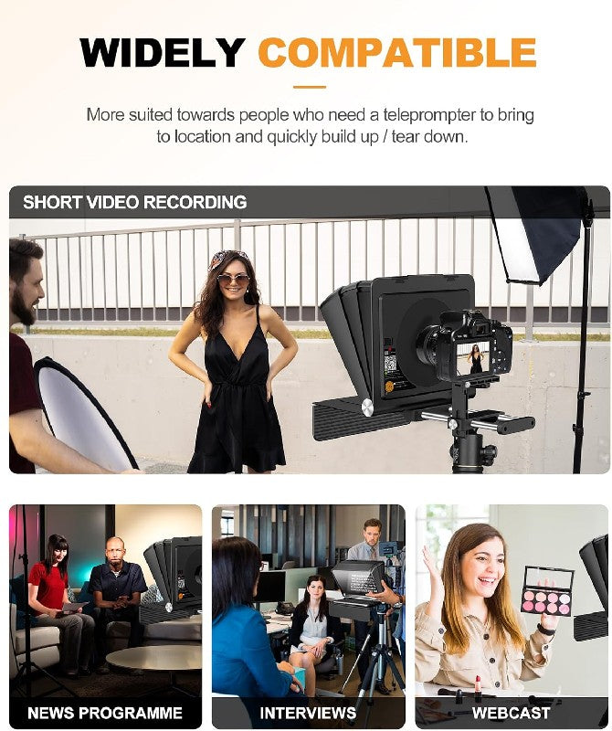 LENSGO TC7 II Foldable Teleprompter – Camera & Smartphone - Image 7