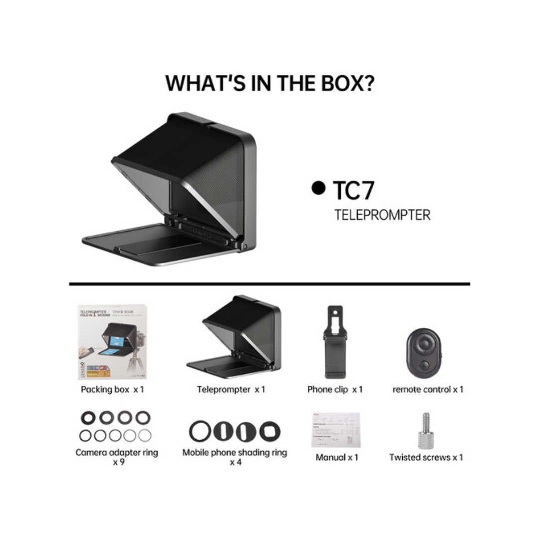 LENSGO TC7 Portable Teleprompter – Compact Design with Remote Control - Image 6