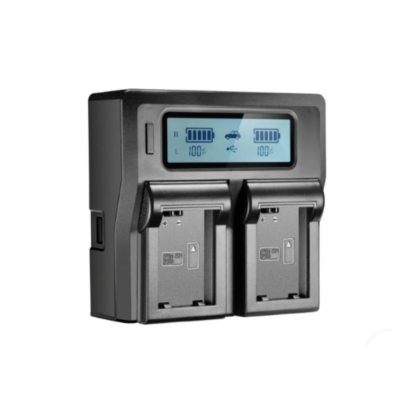 NP‑FM50 Dual LCD Battery Charger – USB Fast Charging for Sony Alpha
